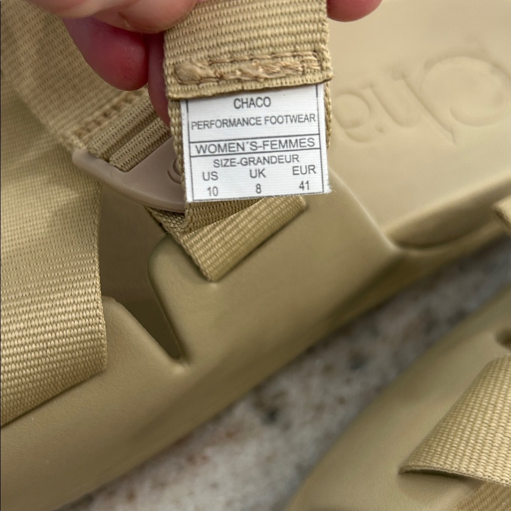 Chacos Chillos Womens Sandals Beige Slides Slip On Outdoors Size 10 - Picture 9 of 13